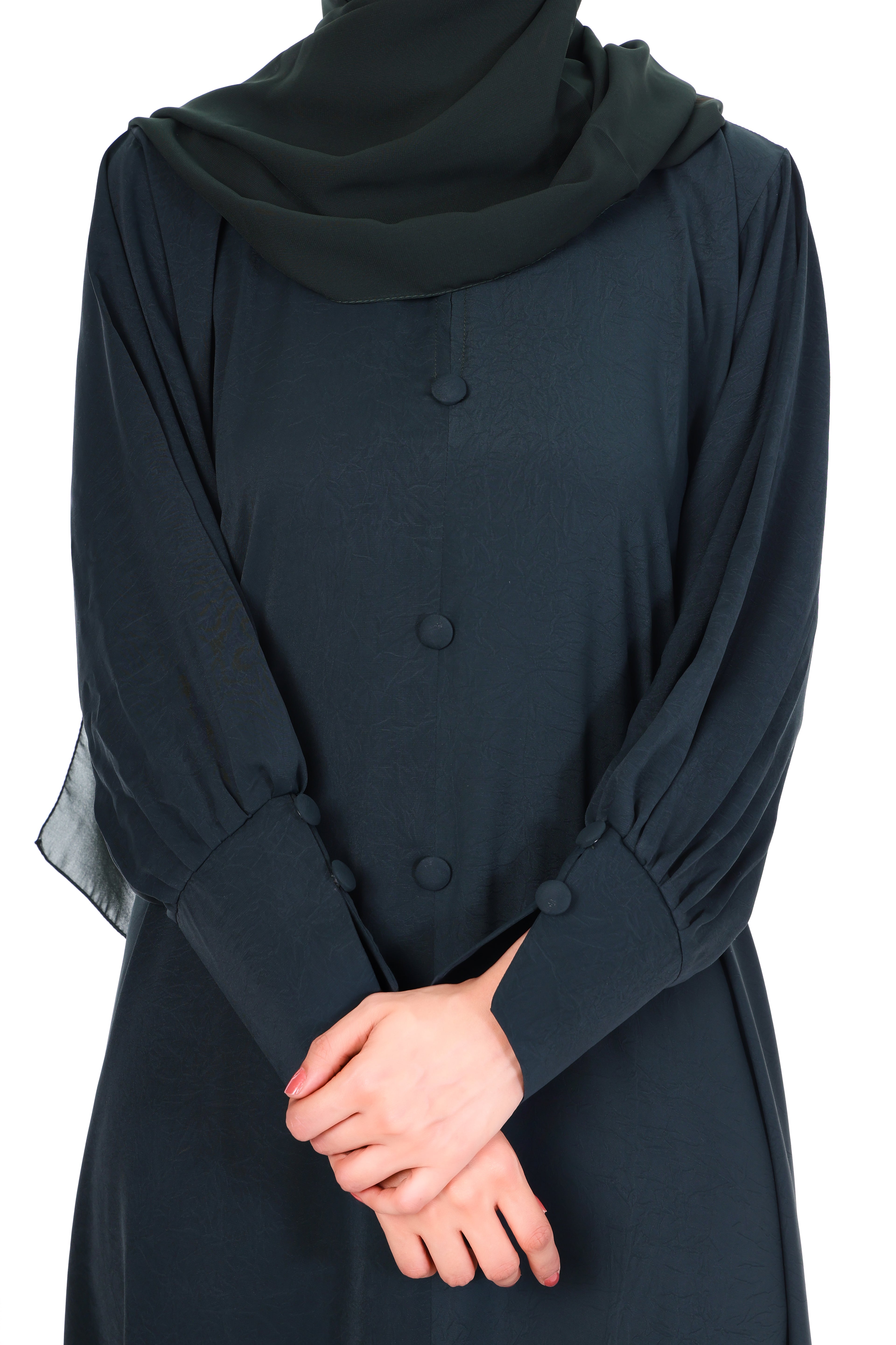 Noor Button Detail Abaya